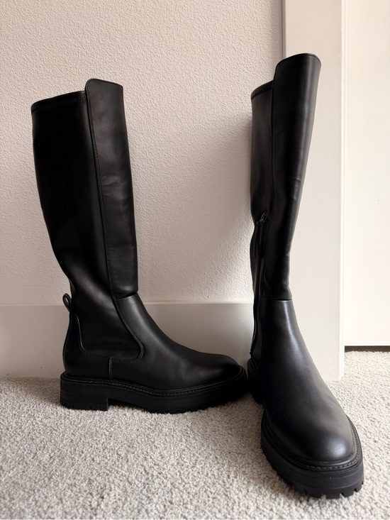 Zara Shoes - ZARA Black Knee High Lug Sole Boots (EUR 37)